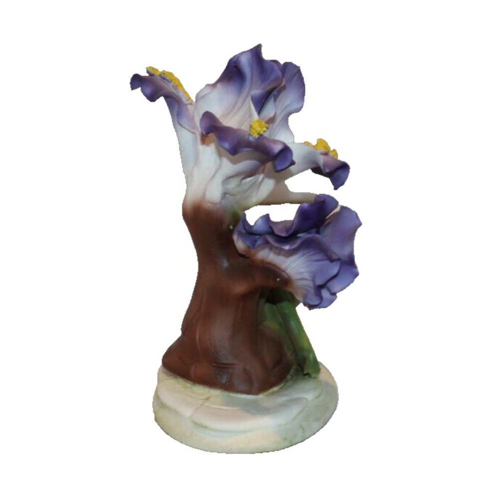 Capodimonte Porcelain 5 1/2" purple iris flower sculpture Made in Italy - Picture 3 of 11